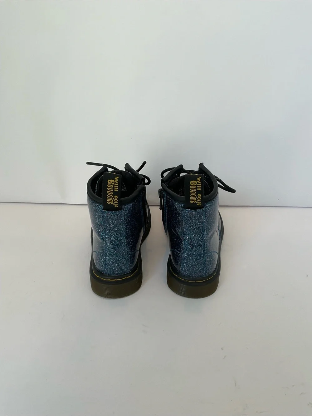Dr. Martens 1460 Kids Glittery Blue Lace-Up Boots
